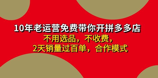 （11576期）拼多多-合作开店日入4000+两天销量过百单，无学费、老运营教操作、小白…-硕飞聊项目