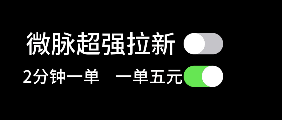 （11580期）微脉超强拉新， 两分钟1单， 一单利润5块，适合小白-硕飞聊项目