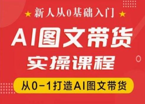 新人从0基础入门，抖音AI图文带货实操课程，从0-1打造AI图文带货-硕飞聊项目