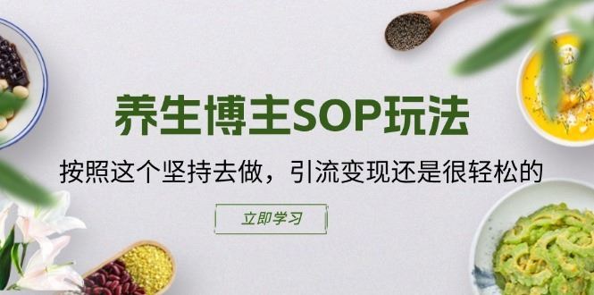 养生博主SOP玩法，按照这个坚持去做，引流变现还是很轻松的-硕飞聊项目