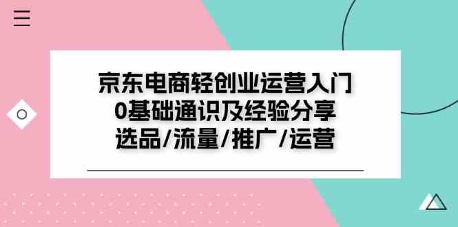 京东电商轻创业运营入门0基础通识及经验分享：选品/流量/推广/运营-硕飞聊项目