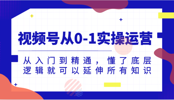 视频号从0-1实操运营，从入门到精通，懂了底层逻辑就可以延伸所有知识（更新2024.7）-硕飞聊项目
