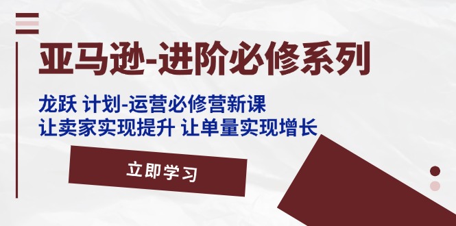 （11623期）亚马逊-进阶必修系列，龙跃 计划-运营必修营新课，让卖家实现提升 让单…-硕飞聊项目