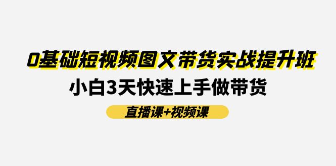 （11641期）0基础短视频图文带货实战提升班(直播课+视频课)：小白3天快速上手做带货-硕飞聊项目