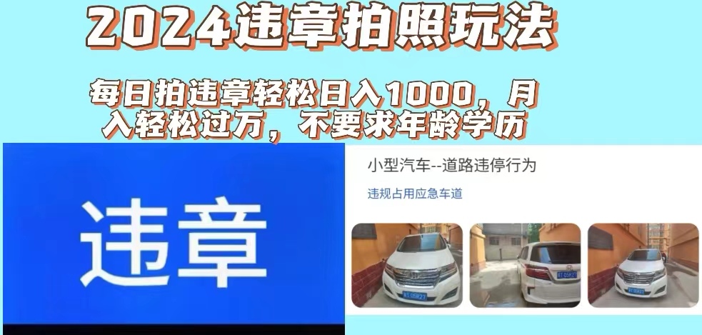 （11743期）2024违章拍照新玩法，推广躺赚+拍照赚钱双模式，日入1000+-硕飞聊项目