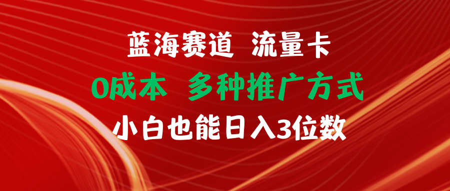 （11768期）蓝海赛道 流量卡 0成本 小白也能日入三位数-硕飞聊项目