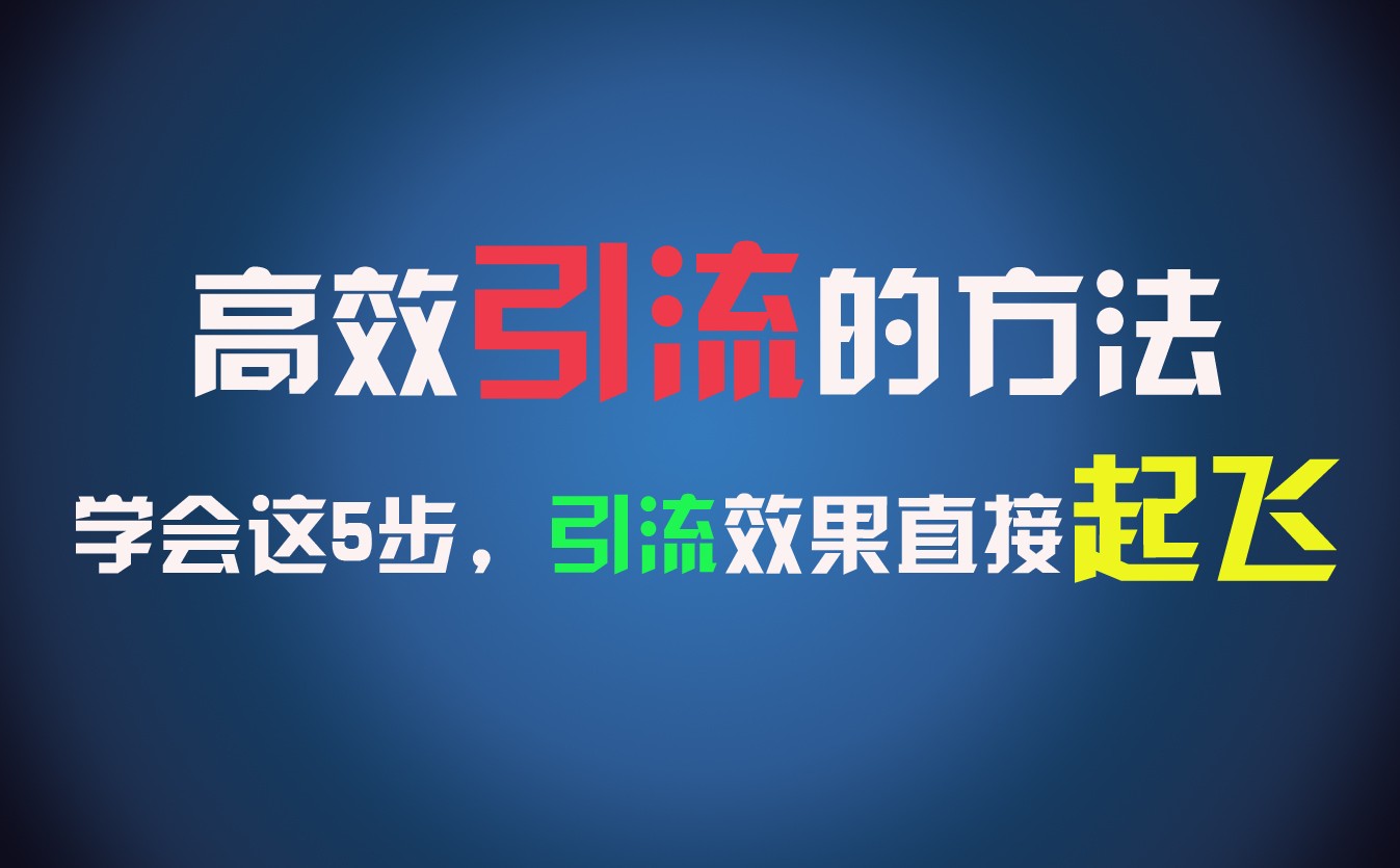 高效引流的方法，可以帮助你日引300+创业粉，一年轻松收入30万，比打工强太多！-硕飞聊项目