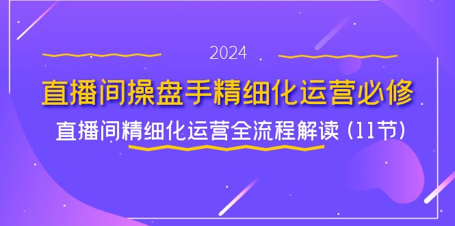 （11796期）直播间-操盘手精细化运营必修，直播间精细化运营全流程解读 (11节)-硕飞聊项目