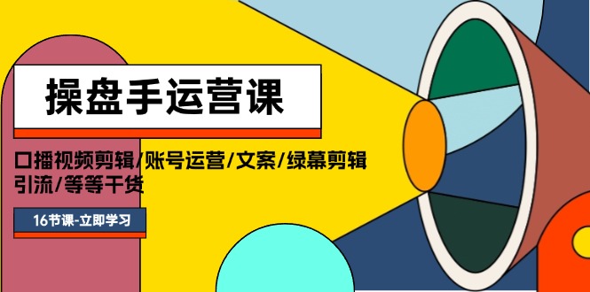（11803期）操盘手运营课程：口播视频剪辑/账号运营/文案/绿幕剪辑/引流/干货/16节-硕飞聊项目