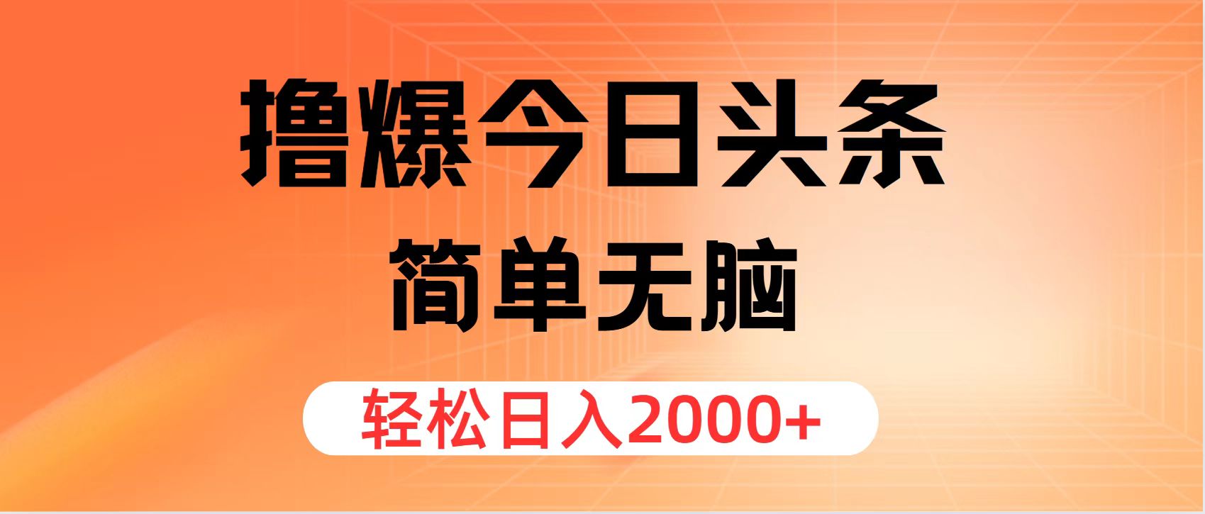 （11849期）撸爆今日头条，简单无脑，日入2000+-硕飞聊项目