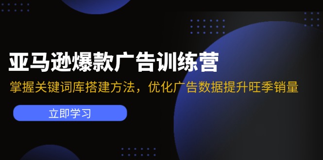 （11858期）亚马逊爆款广告训练营：掌握关键词库搭建方法，优化广告数据提升旺季销量-硕飞聊项目