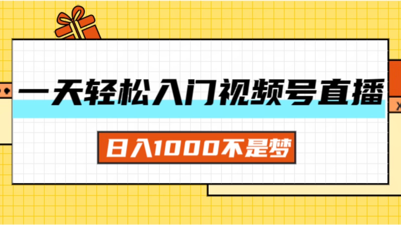 （11906期）一天入门视频号直播带货，日入1000不是梦-硕飞聊项目