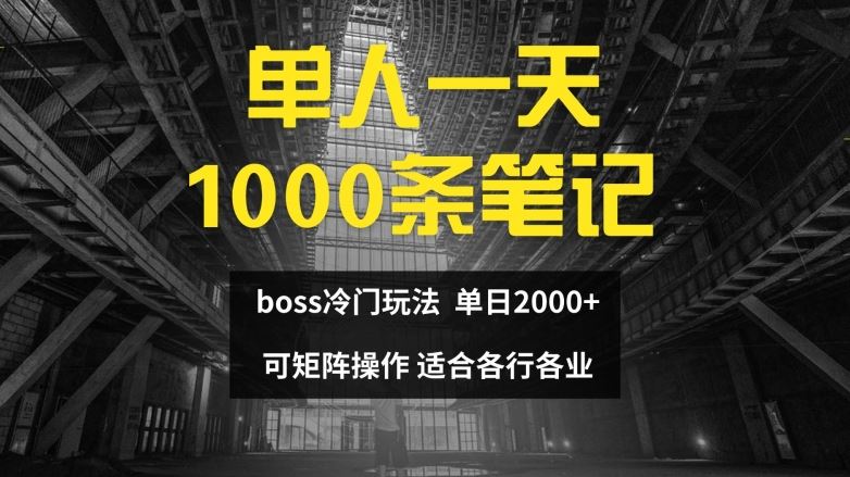 单人一天1000条笔记，日入2000+，BOSS直聘的正确玩法【揭秘】-硕飞聊项目