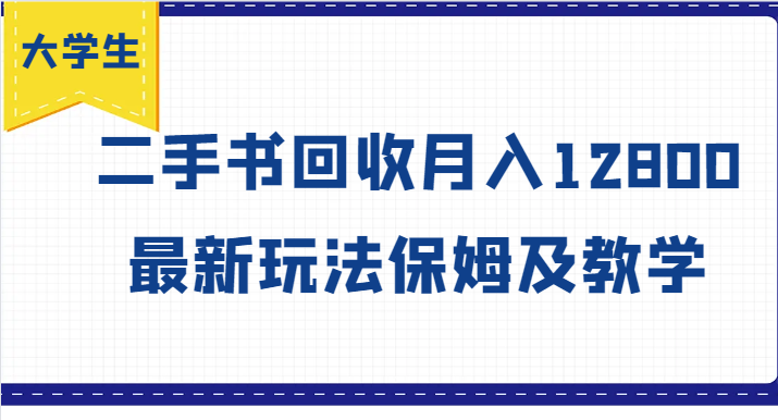 大学生创业风向标，二手书回收月入12800，最新玩法保姆及教学-硕飞聊项目