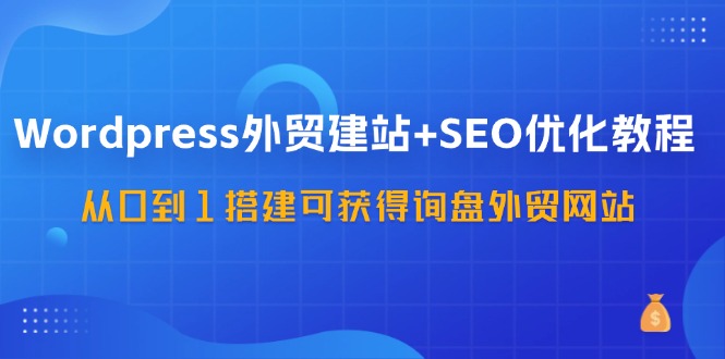 WordPress外贸建站+SEO优化教程，从0到1搭建可获得询盘外贸网站（57节课）-硕飞聊项目