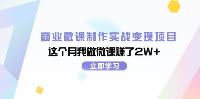 （11959期）商业微课制作实战变现项目，这个月我做微课赚了2W+-硕飞聊项目