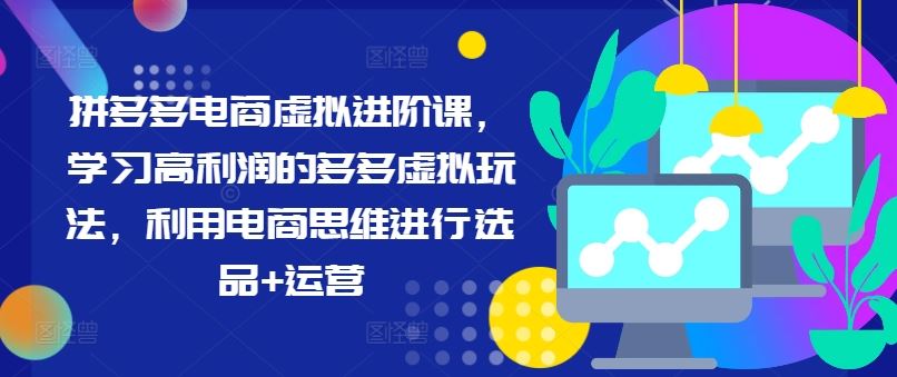 拼多多电商虚拟进阶课，学习高利润的多多虚拟玩法，利用电商思维进行选品+运营-硕飞聊项目