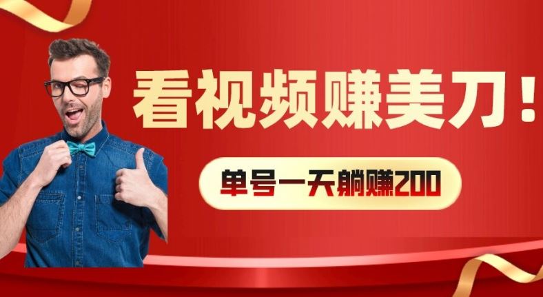 看视频赚美刀：每小时40+，多号矩阵可放大收益【揭秘】-硕飞聊项目