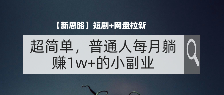 （11980期）【新思路】短剧+网盘拉新，超简单，普通人每月躺赚1w+的小副业-硕飞聊项目