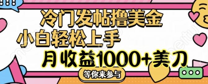 冷门发帖撸美金项目，月收益1000+美金，简单无脑，干就完了【揭秘】-硕飞聊项目