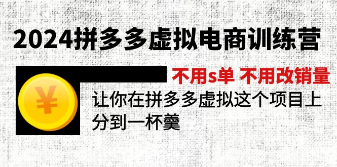（12024期）2024拼多多虚拟电商训练营 不s单 不改销量  做虚拟项目分一杯羹(更新10节)-硕飞聊项目