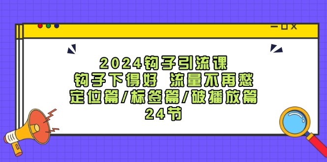 （12097期）2024钩子·引流课：钩子下得好 流量不再愁，定位篇/标签篇/破播放篇/24节-硕飞聊项目
