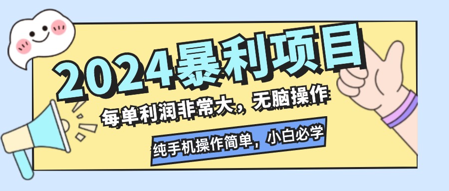 （12130期）2024暴利项目，每单利润非常大，无脑操作，纯手机操作简单，小白必学项目-硕飞聊项目