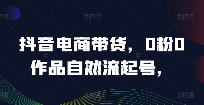 抖音电商带货，0粉0作品自然流起号，热销20多万人的抖音课程的经验分享-硕飞聊项目