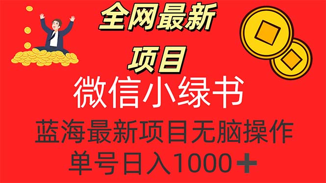 （12163期）全网最新项目，微信小绿书，做第一批吃肉的人，一天十几分钟，无脑单号…-硕飞聊项目