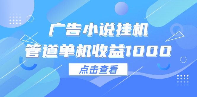 （12198期）广告小说挂机管道单机收益1000+-硕飞聊项目