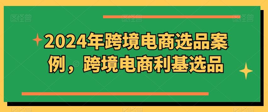 2024年跨境电商选品案例，跨境电商利基选品（更新）-硕飞聊项目