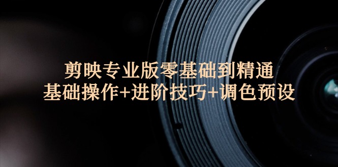 （12310期）剪映专业版零基础到精通：基础操作+进阶技巧+调色预设"-硕飞聊项目
