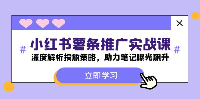 小红书-薯条推广实战课：深度解析投放策略，助力笔记曝光飙升-硕飞聊项目