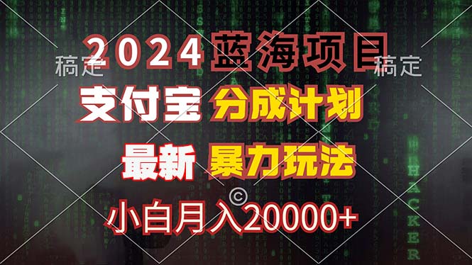 （12339期）2024蓝海项目，支付宝分成计划，暴力玩法，刷爆播放量，小白月入20000+-硕飞聊项目