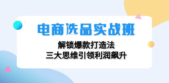 （12398期）电商选品实战班：解锁爆款打造法，三大思维引领利润飙升-硕飞聊项目