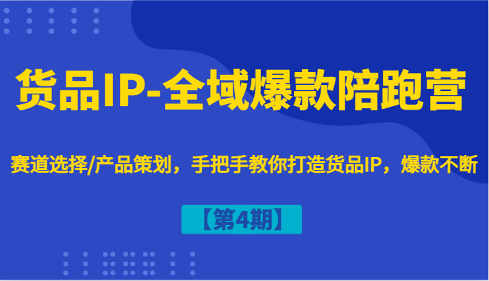 货品IP-全域爆款陪跑营【第4期】赛道选择/产品策划，手把手教你打造货品IP，爆款不断-硕飞聊项目