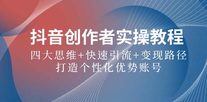 抖音创作者实操教程：四大思维+快速引流+变现路径，打造个性化优势账号-硕飞聊项目