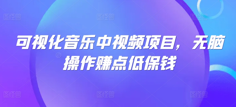 可视化音乐中视频项目，无脑操作赚点低保钱-硕飞聊项目