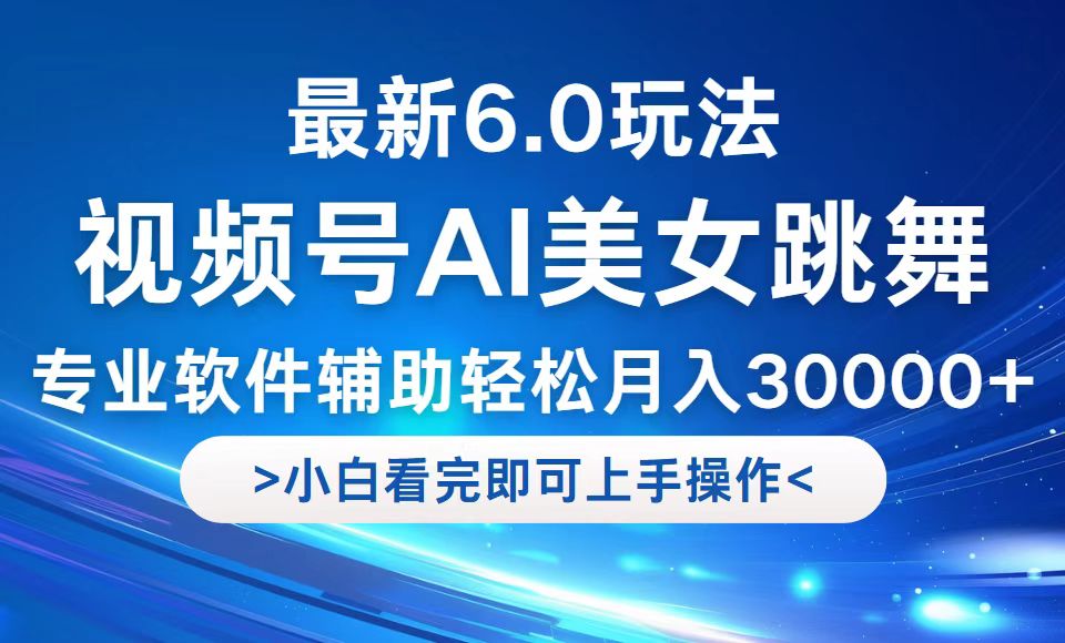 视频号最新6.0玩法，当天起号小白也能轻松月入30000+-硕飞聊项目