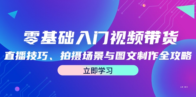 零基础入门视频带货：直播技巧、拍摄场景与图文制作全攻略-硕飞聊项目