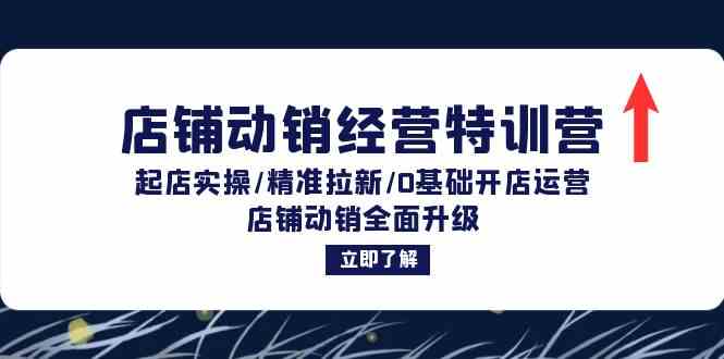 店铺动销经营特训营：起店实操/精准拉新/0基础开店运营/店铺动销全面升级-硕飞聊项目