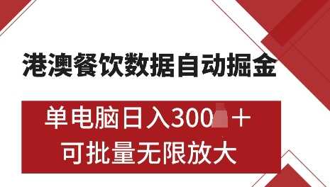 港澳数据全自动掘金，单电脑日入5张，可矩阵批量无限操作【揭秘】-硕飞聊项目