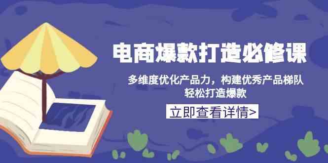 电商爆款打造必修课：多维度优化产品力，构建优秀产品梯队，轻松打造爆款-硕飞聊项目