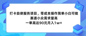 打卡自律服务项目,零成本操作简单小白可做,赛道小众需求量高,一单高达90元月入1w+-硕飞聊项目