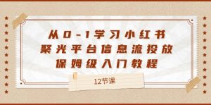 (12020期)从0-1学习小红书 聚光平台信息流投放,保姆级入门教程(12节课)-硕飞聊项目