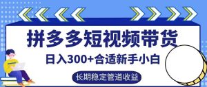 拼多多短视频带货日入300+有长期稳定被动收益，合适新手小白【揭秘】-硕飞聊项目