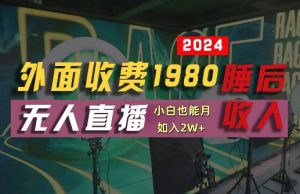 外面收费1980的支付宝无人直播技术+素材，认真看半小时就能开始做，真正睡后收入【揭秘】-硕飞聊项目